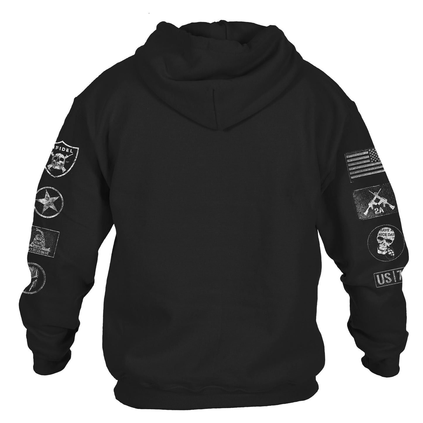 Patch Hoodie in Black for Men  | Grunt Style 