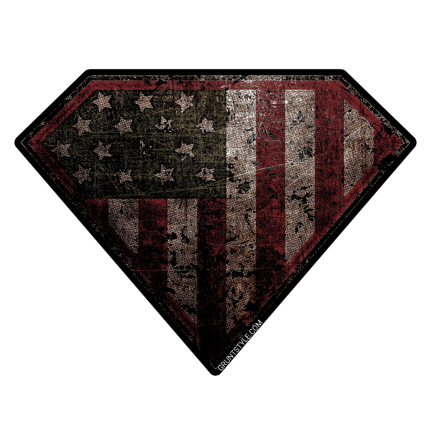 The patriotic, red, white, and blue Super Patriot 2.0 sticker | Grunt Style 