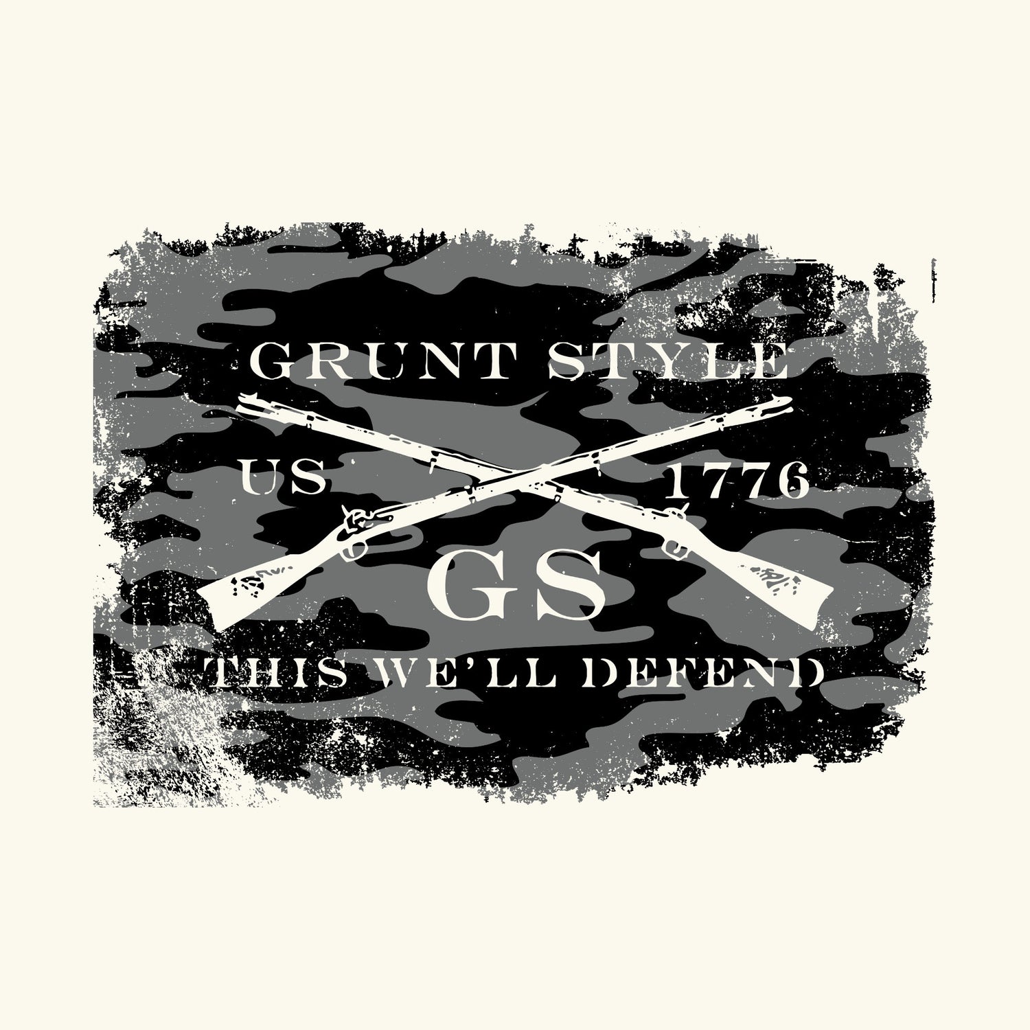 Women's Black Camo Grunt Style Logo - Natural | Grunt Style 