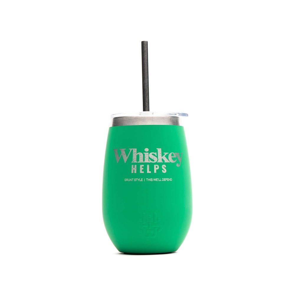 Whiskey Helps 12oz Tumbler - Green - Patriotic Apparel - Grunt Style