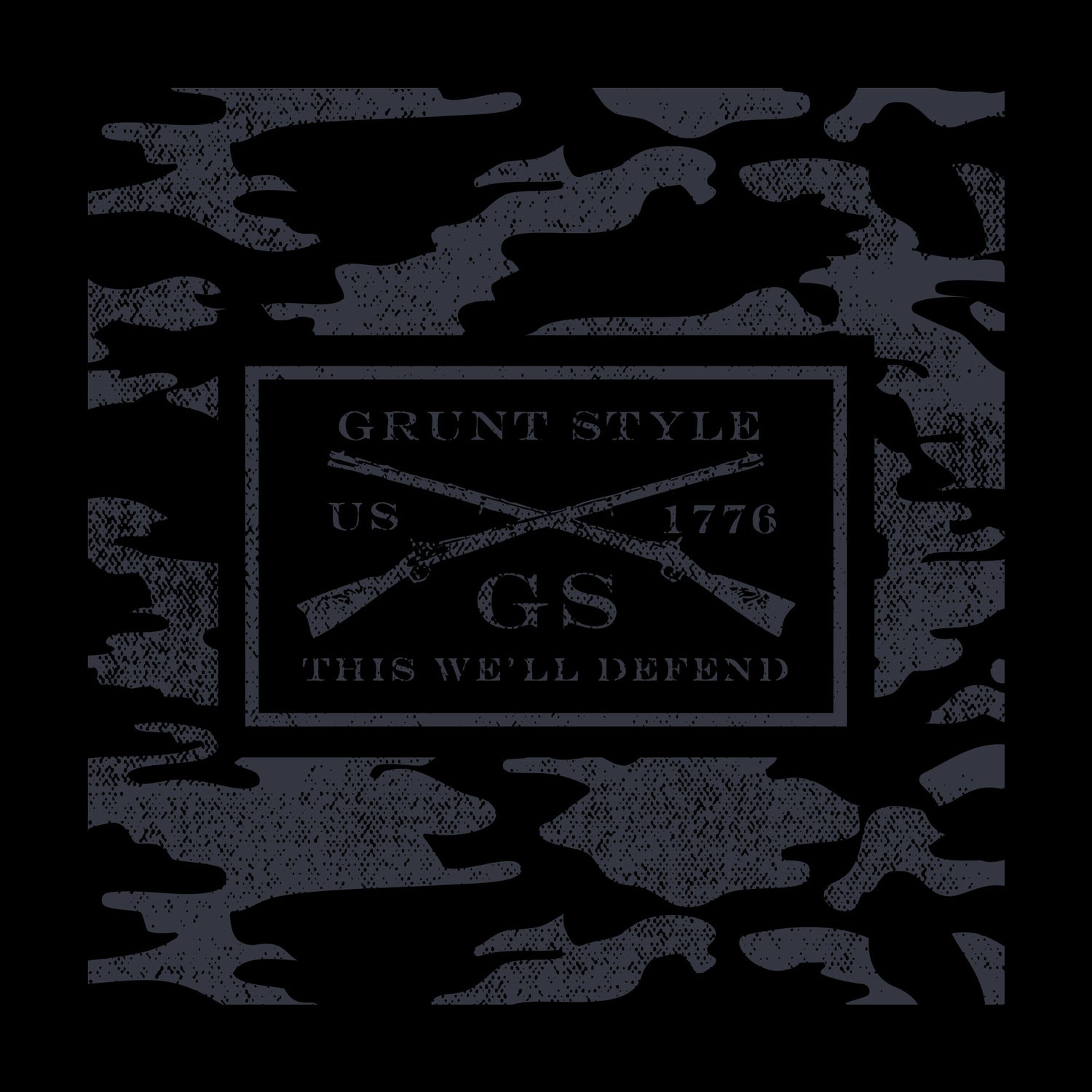 Black Camo Logo Graphic  | Grunt Style