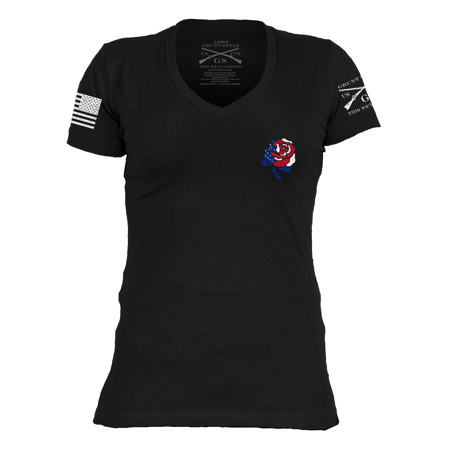 Women's V-Neck Shirt Freedom Rose | Grunt Style 