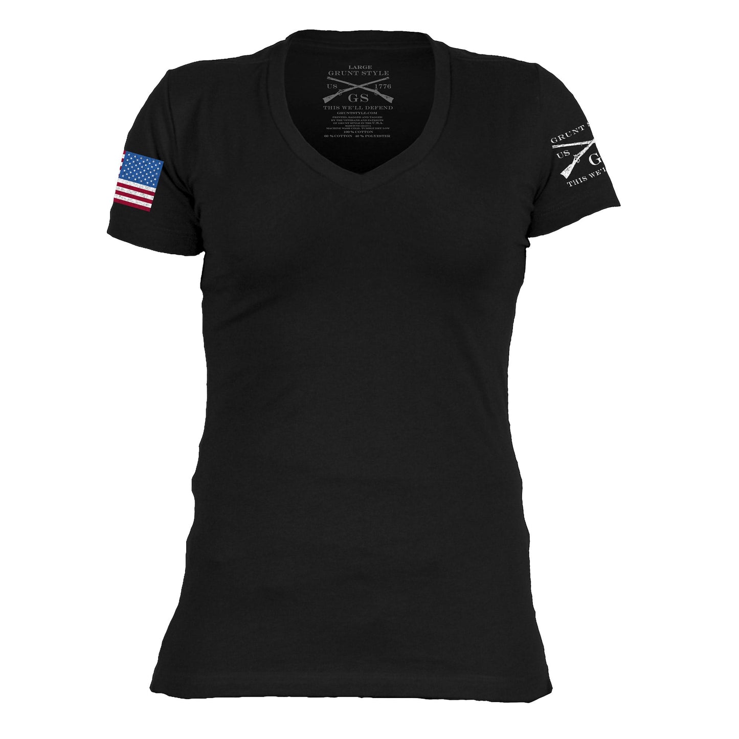 Women's American Flag V-Neck - Patriotic Tops for Women 