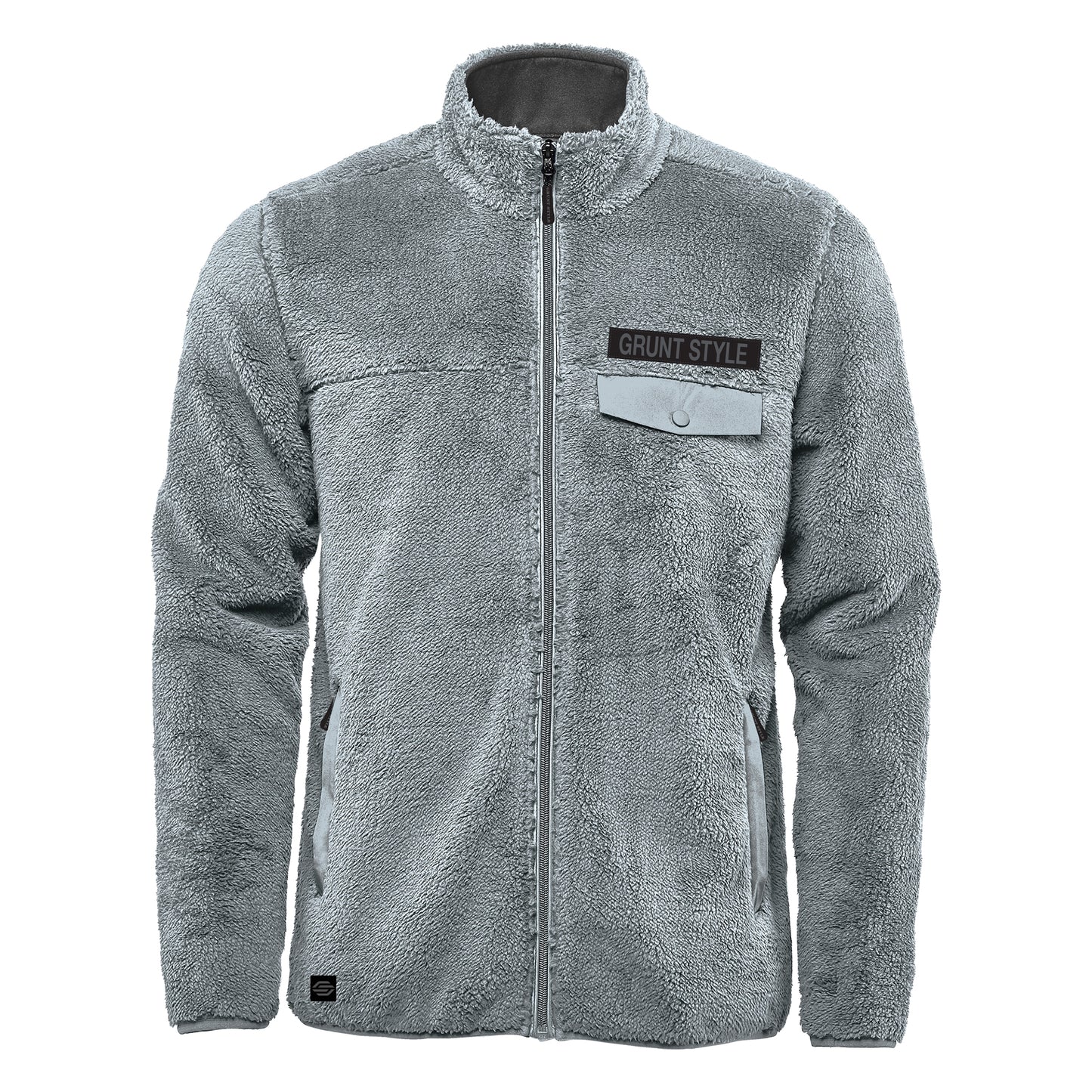 Full Zip Sherpa Jacket in Gray | Grunt Style 