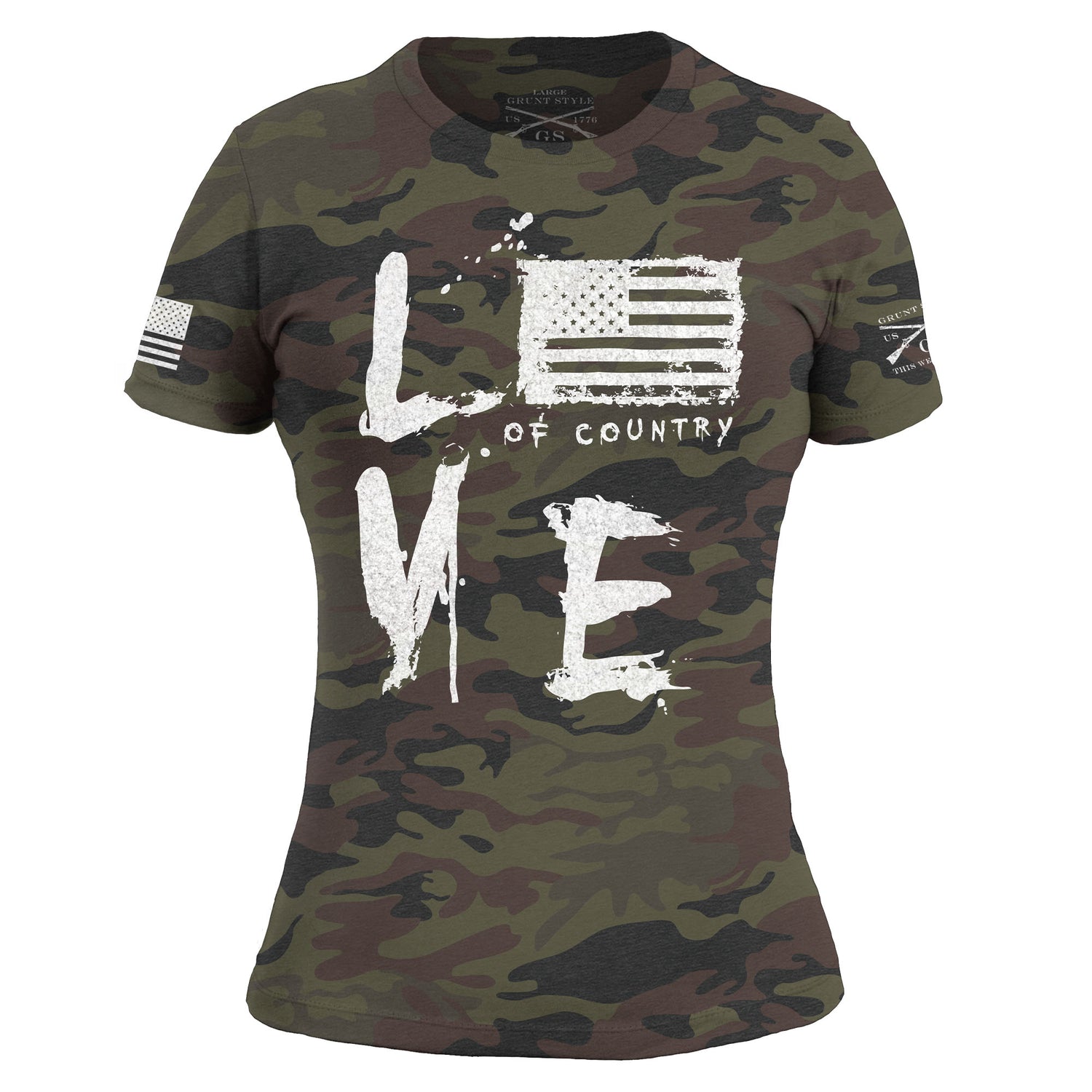 Women's Woodland Camo Love of Country | Grunt Style 