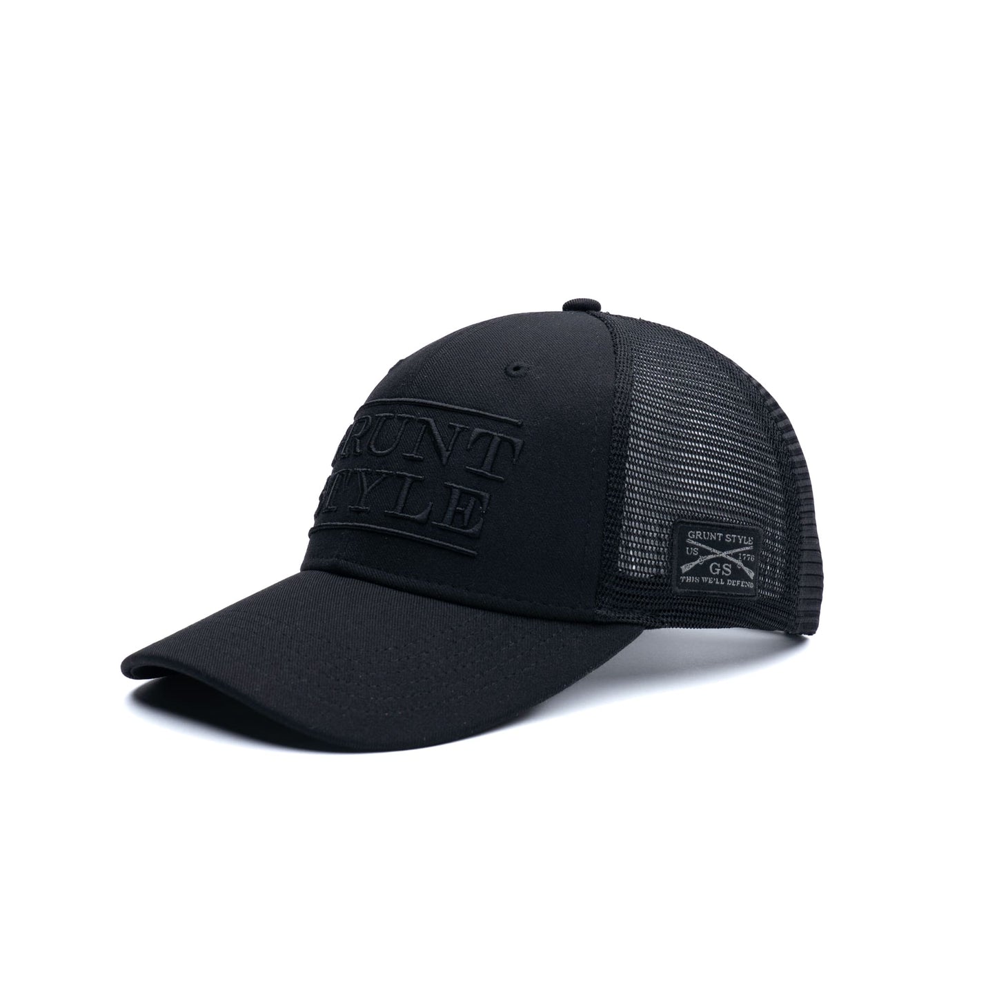 Grunt Style Stacked Logo - Black Hat | Patriotic Apparel 
