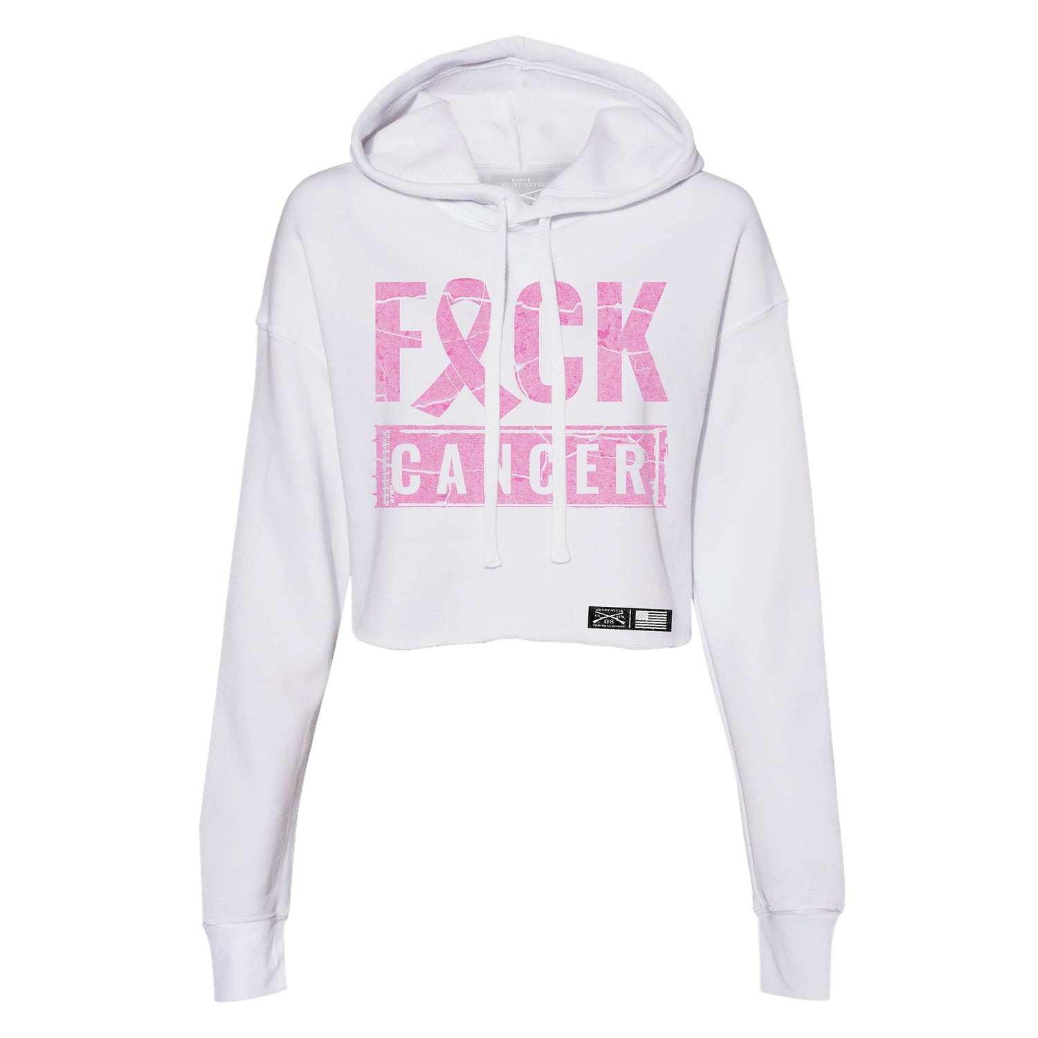 F*ck Cancer Cropped Sweater White | Grunt Style 