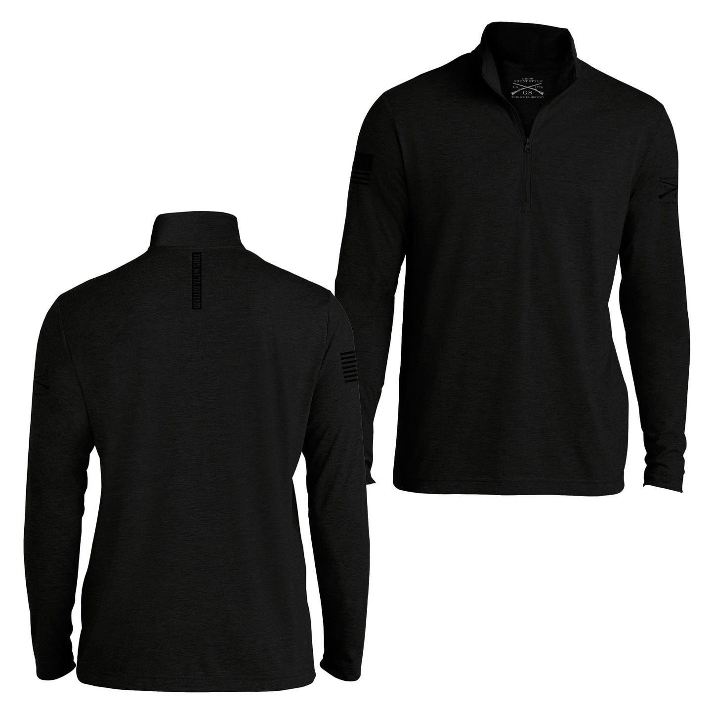This We'll Defend Black 1/4 Zip Pullover | Grunt Style 