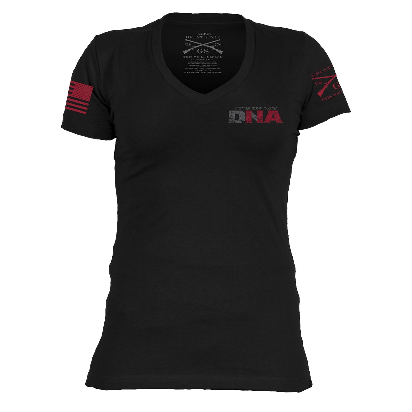 Black V-Neck tee Unapologetically Second Amendment | Grunt Style 
