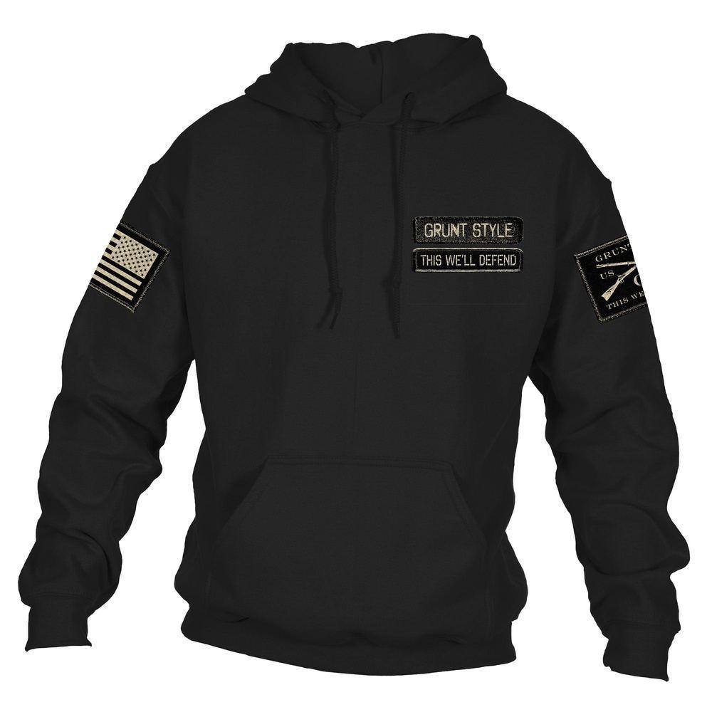 Name Tape Hoodie Black Grunt Style, LLC