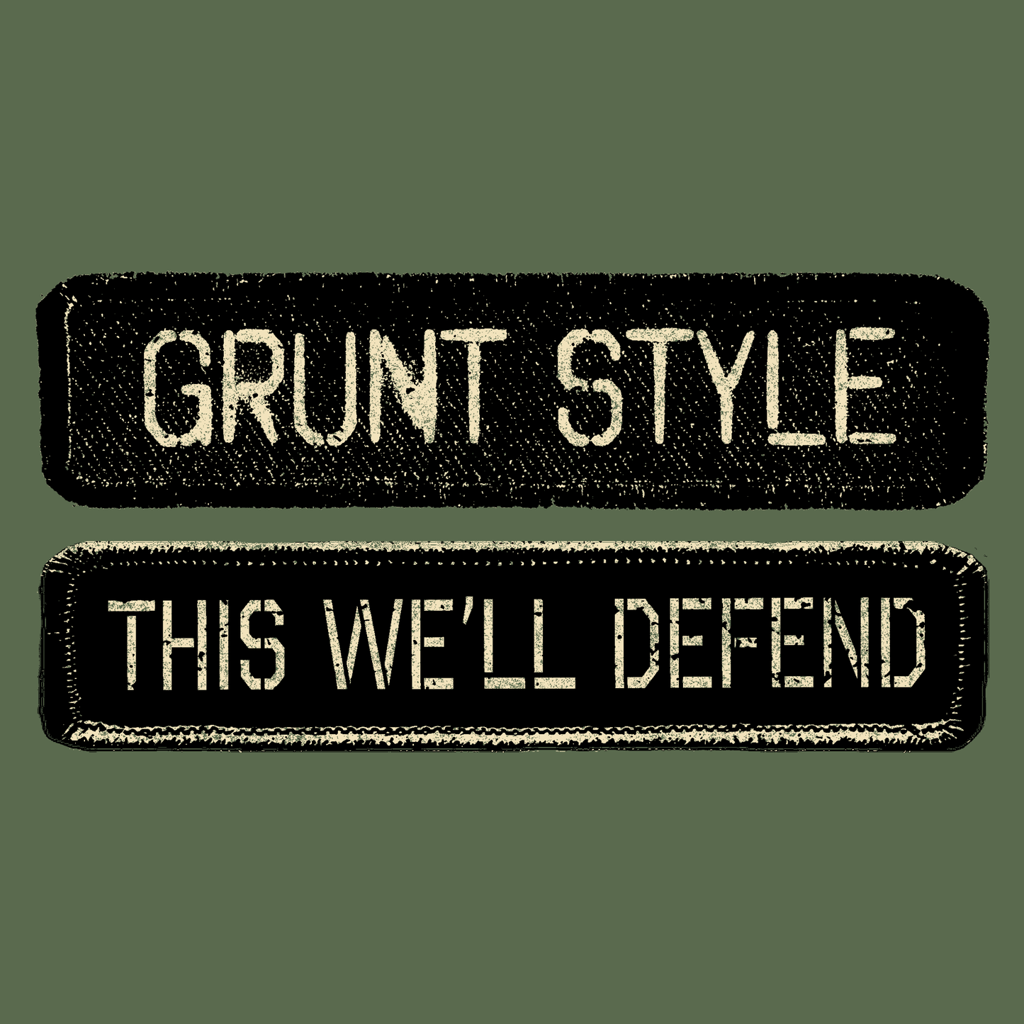  Name Tape Hoodie - Military Green | Grunt Style 