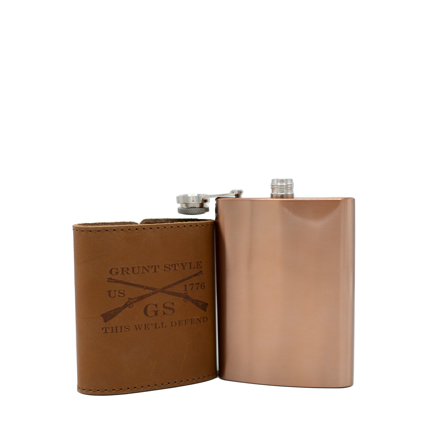 Removable Flask with Leather Wrap  | Grunt Style 