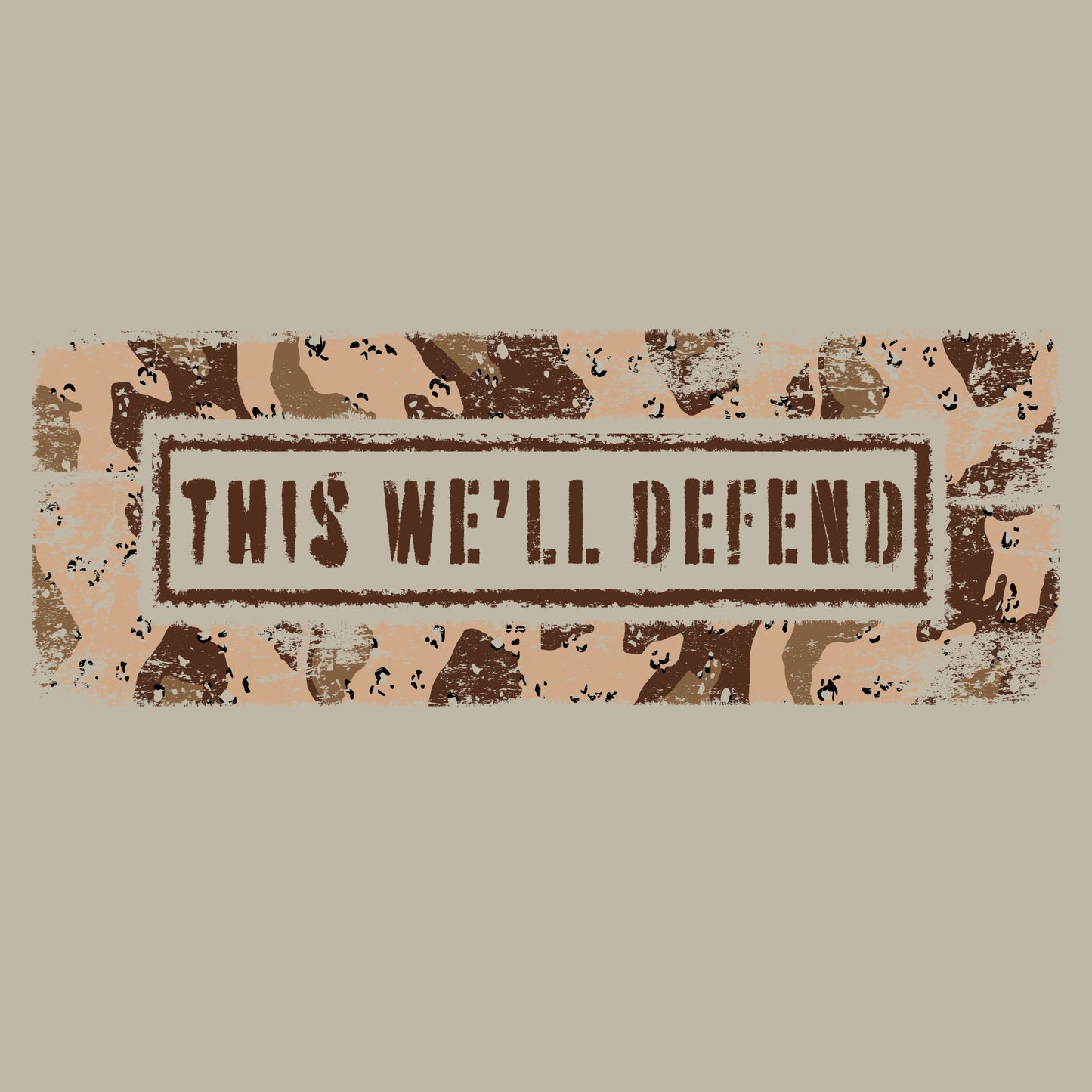 Men's Pullover Hoodie This We'll Defend Sleeve Desert Camo  | Grunt Style 