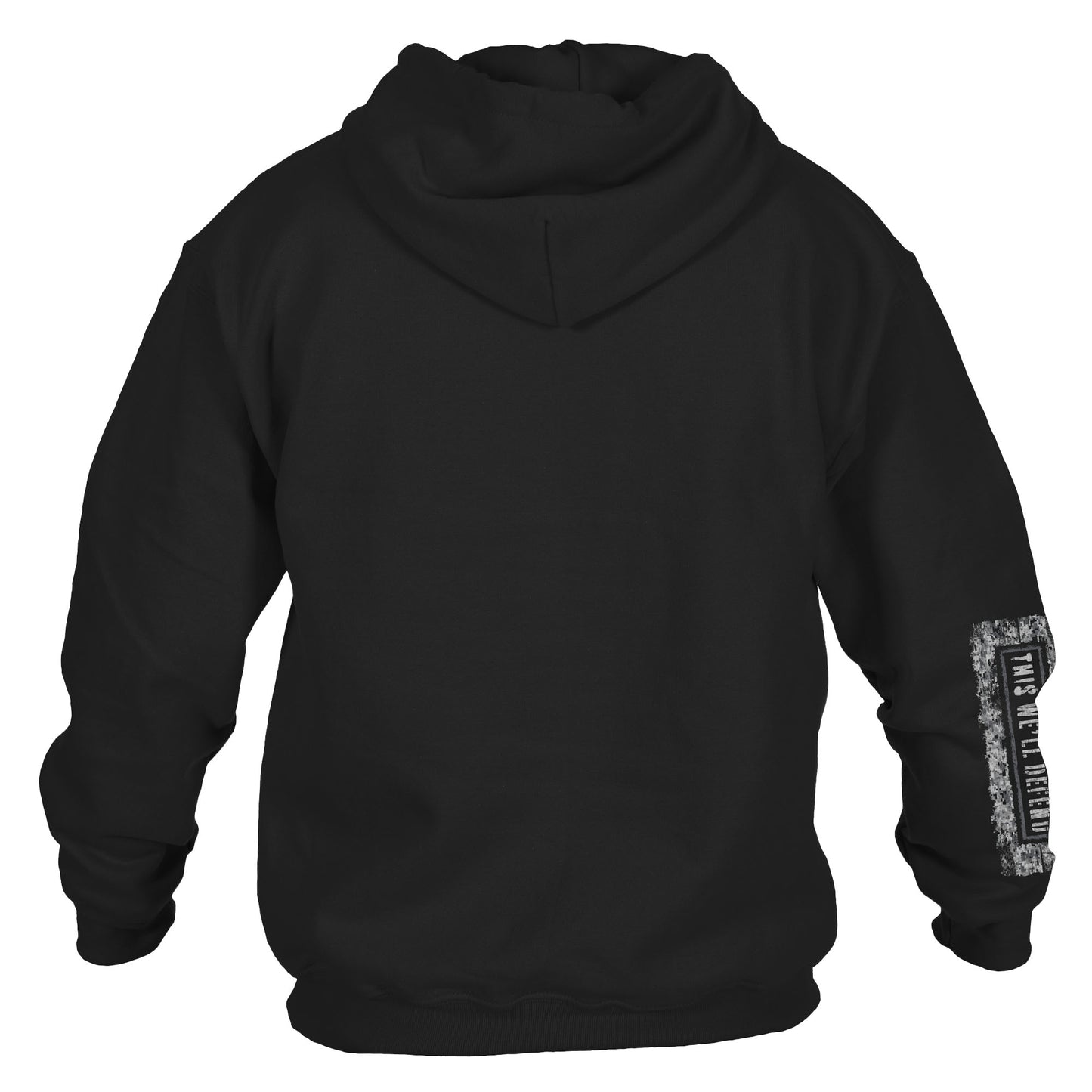 This We'll Defend Sleeve Black Digi Camo Pullover Hoodie | Grunt Style 