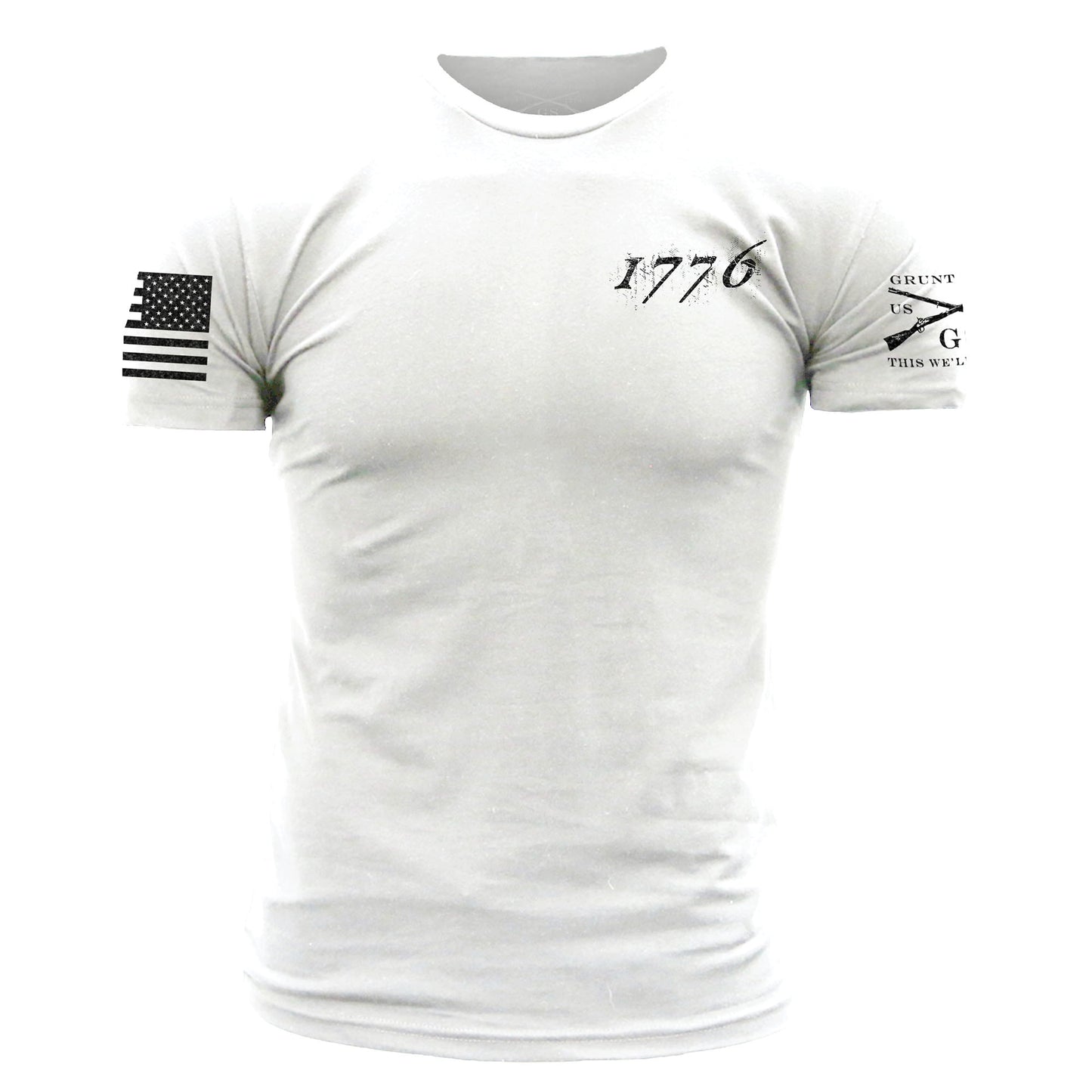 White 1776 American Flag Tee Shirt | Grunt Style 