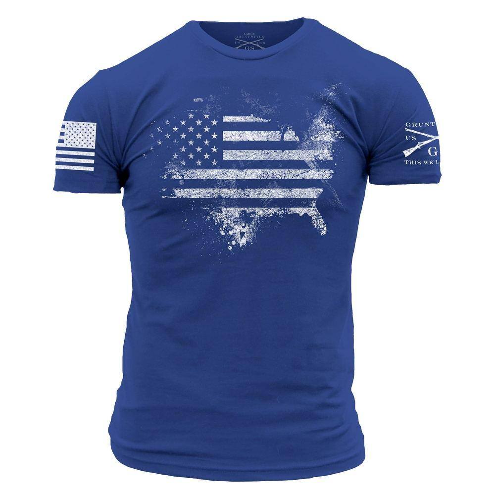 Grunt Style American Acid T-Shirt - Small - Royal, Men's, Blue