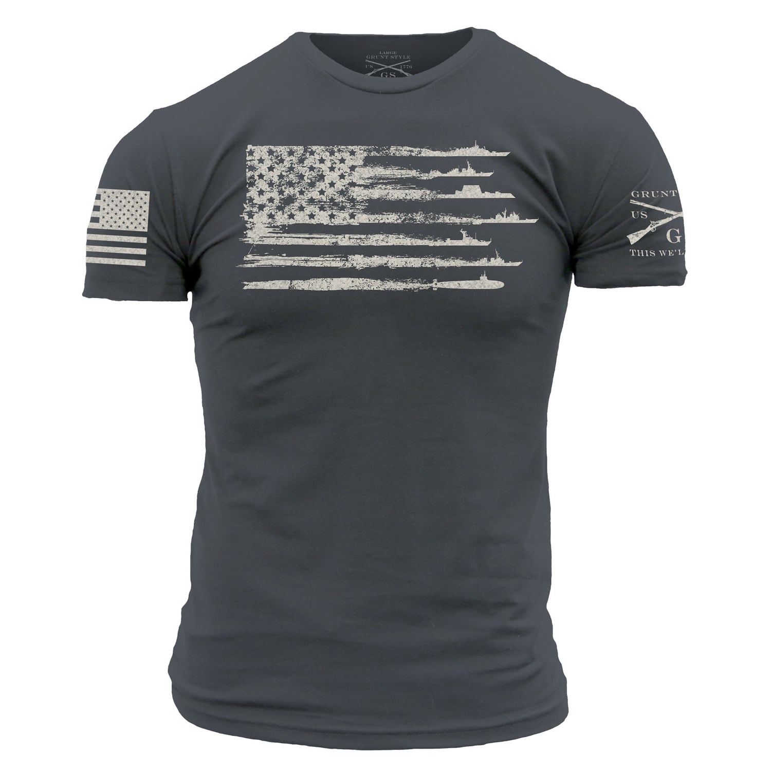 Men\'s Military T-Shirt - By Sea Flag - Dark Grey – Grunt Style, LLC