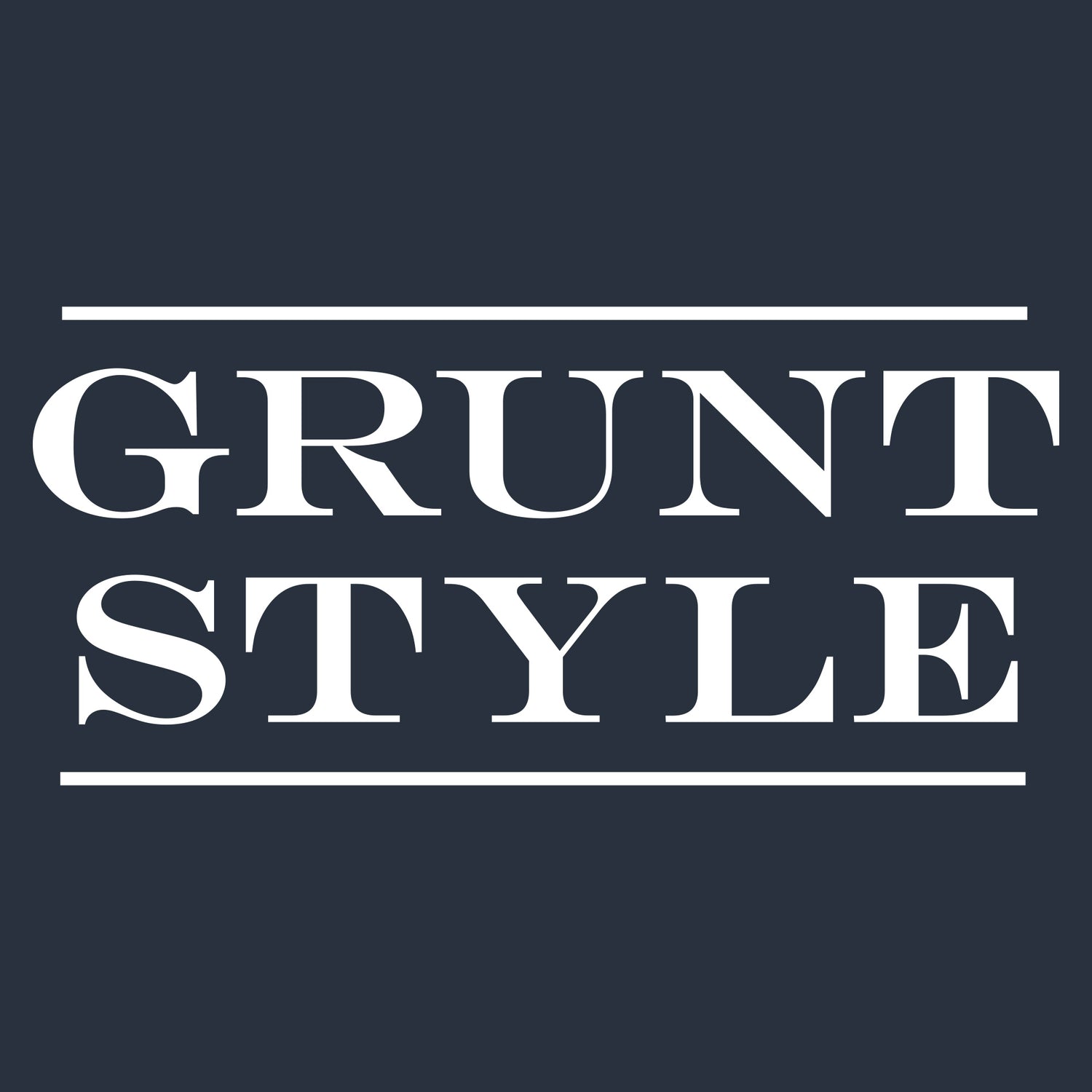 Navy stacked logo graphic | Grunt Style