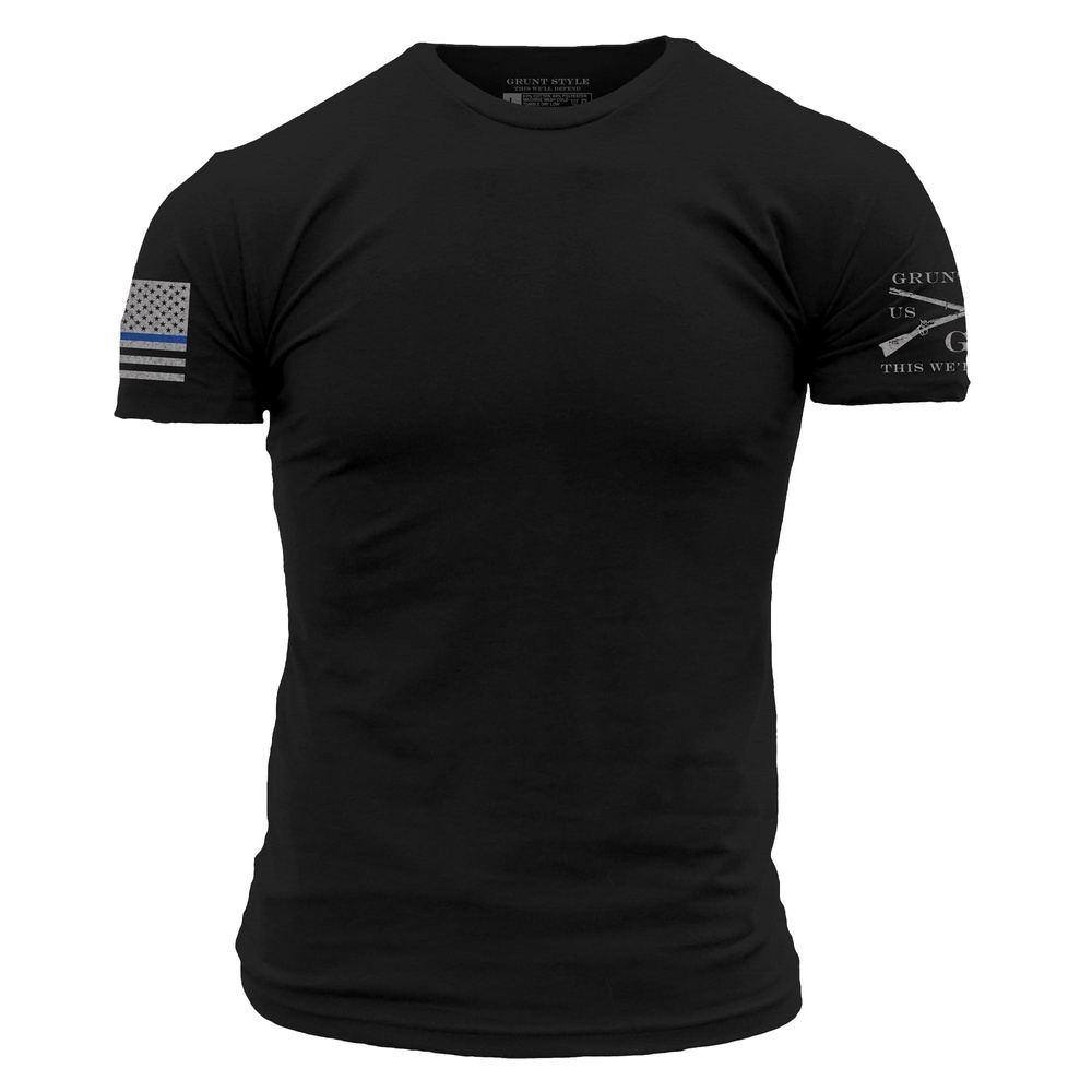 Police Shirts Blue Line Flag Grunt Style LLC Police shirts blue line flag grunt style llc