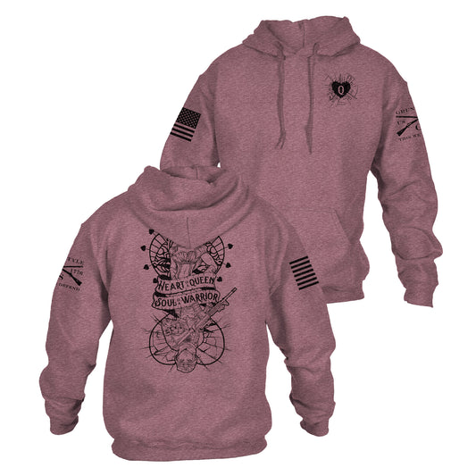 Heart and Soul of a Warrior Women's Hoodie - Heather Maroon  | Grunt Style  