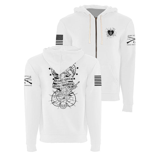 Full Zip Heart and Soul White Jacket | Grunt Style 