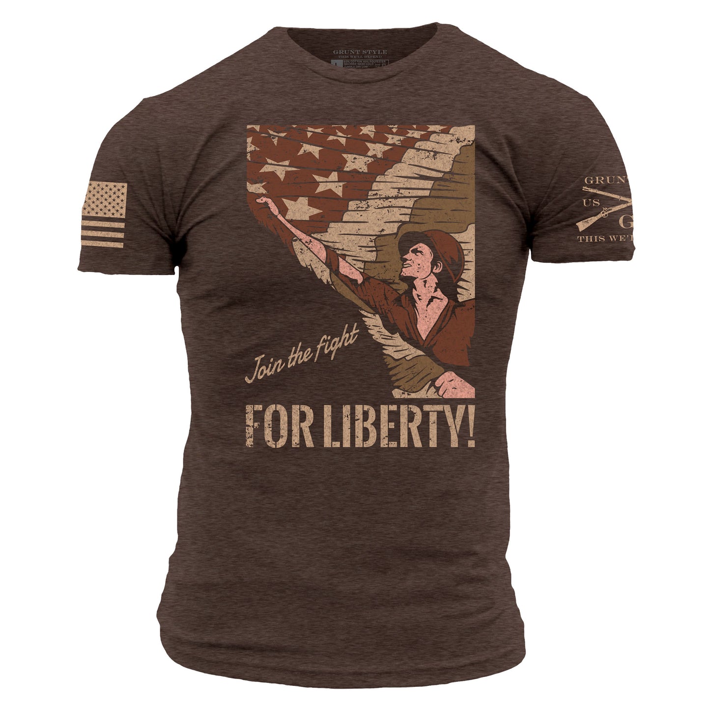 For Liberty T-Shirt - Heather Brown