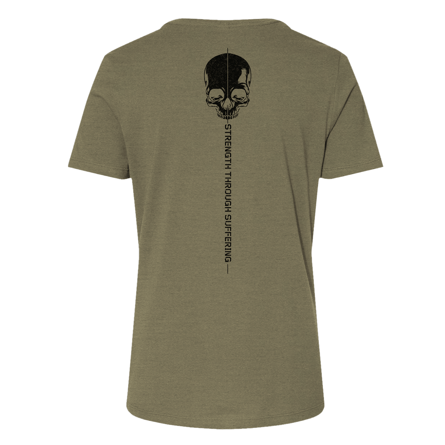 Women's Strength Through Suffering Relaxed Fit Olive Tee | Grunt Style 