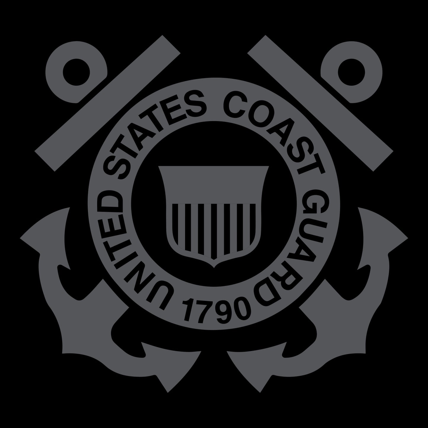 USCG Black Logo Anchored  | Grunt Style