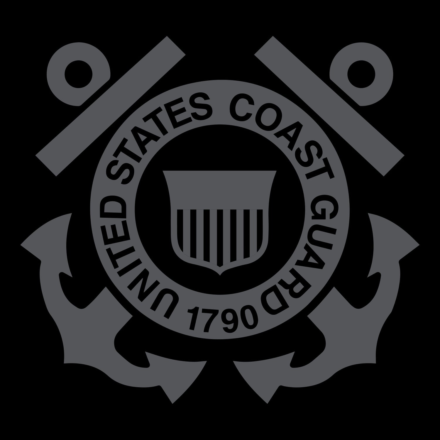 USCG Black Logo Anchored  | Grunt Style
