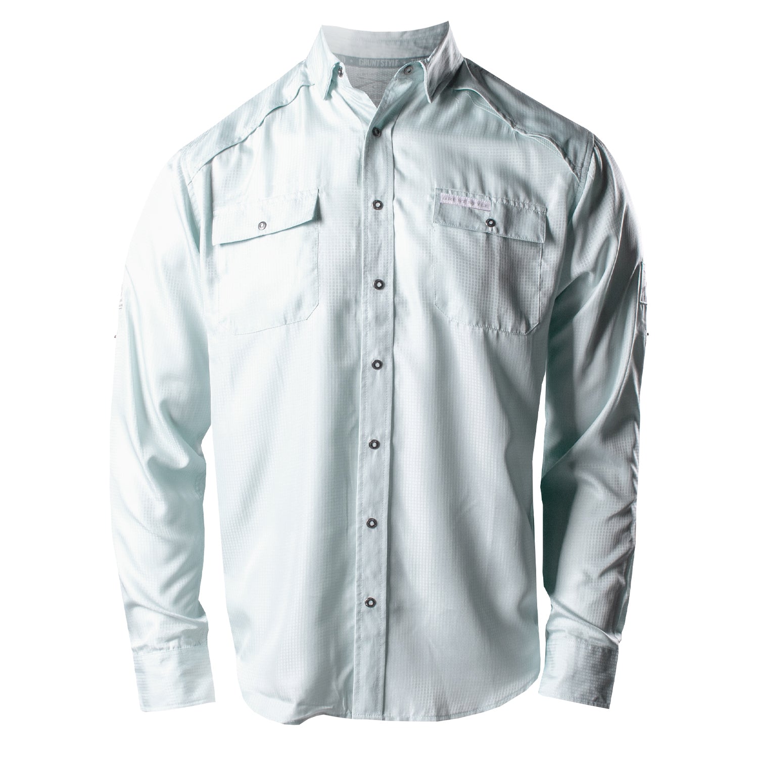 Front of the Grunt Style Long Sleeve Fishing Shirt  in Seafoam