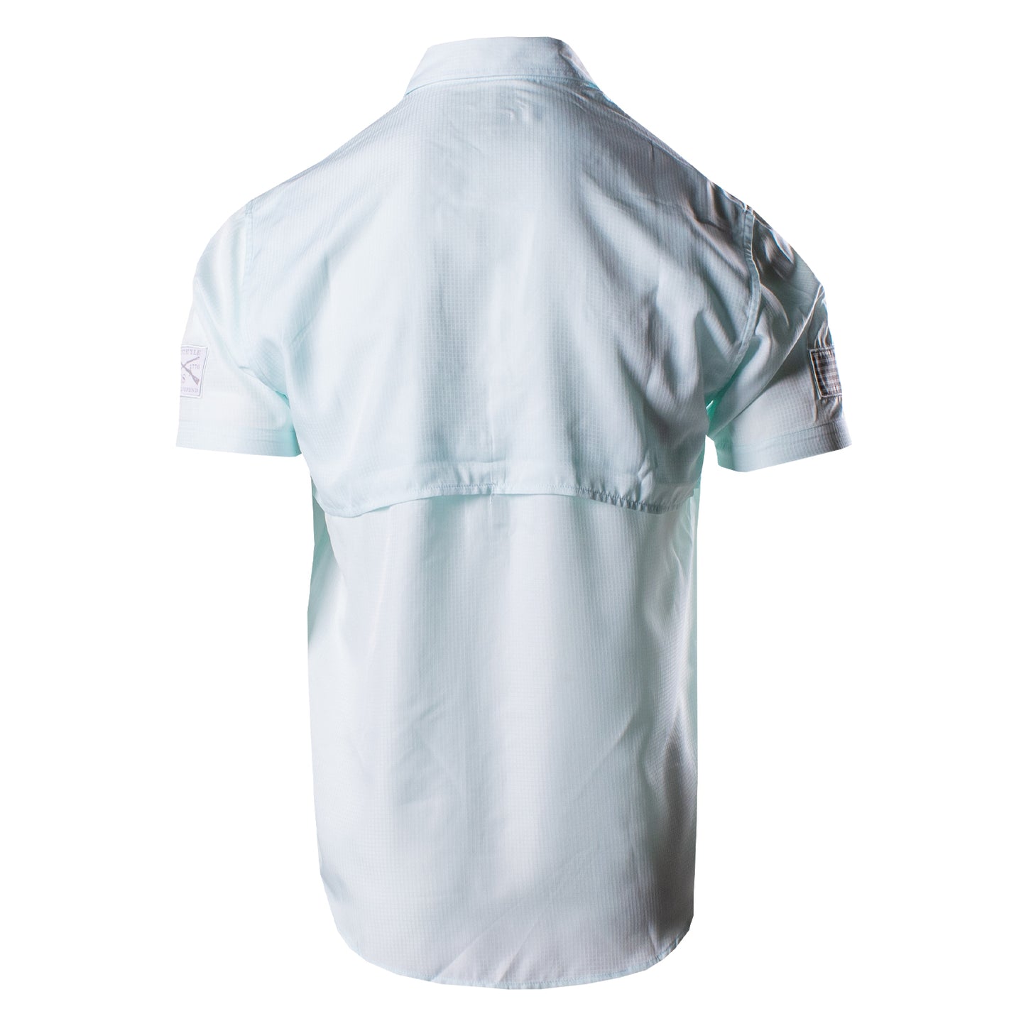 Back of the Grunt Style Short Sleeve Fishing Shirt in Seafoam