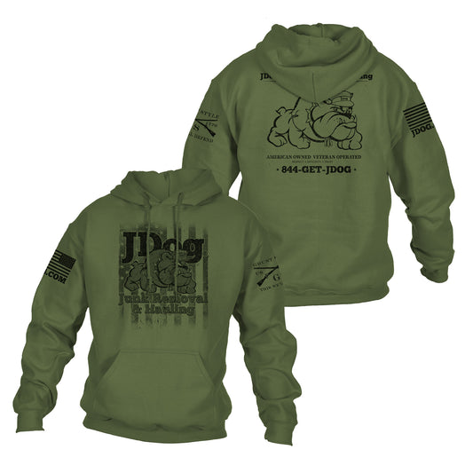JDog Junk Removal and Hauling Hoodie Military Green | Grunt Style 
