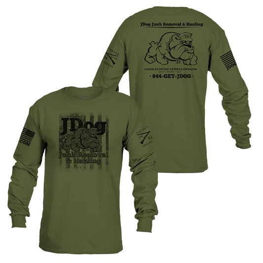 JDog Junk Removal and Hauling Military Green Long Sleeved tee | Grunt Style 