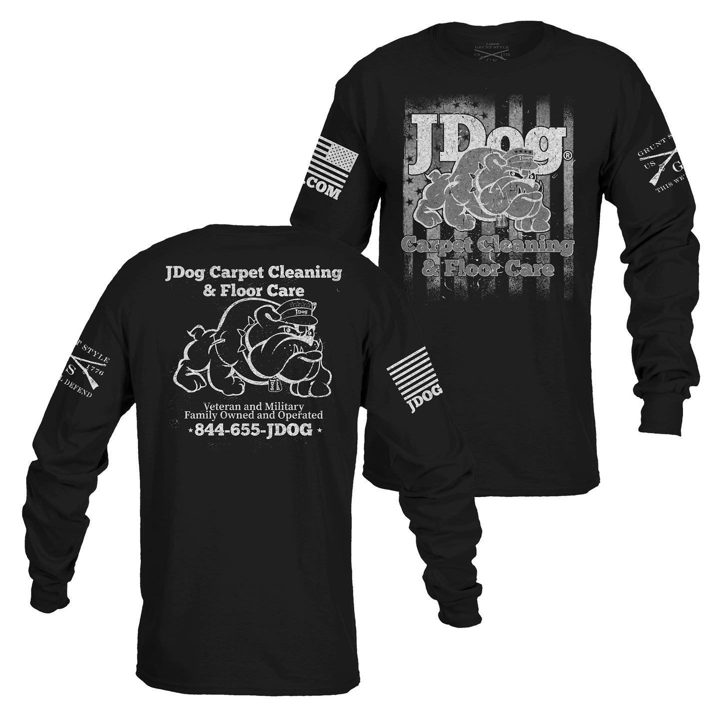 JDog Carpet Cleaning and Floor Care Black Long Sleeved Tee  | Grunt Style