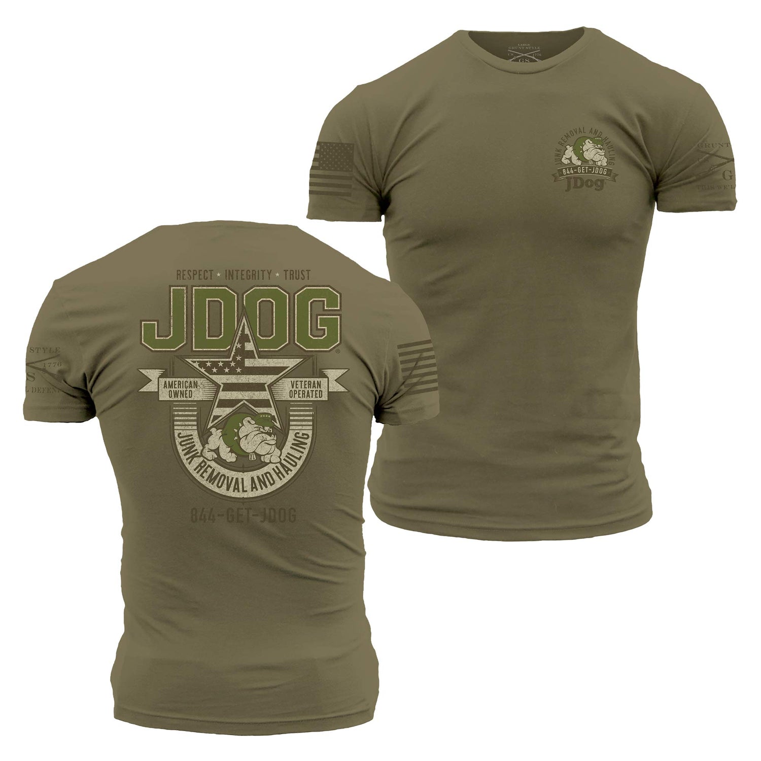 Military Green - Support Veterans Jdog Shirt  | Grunt Style