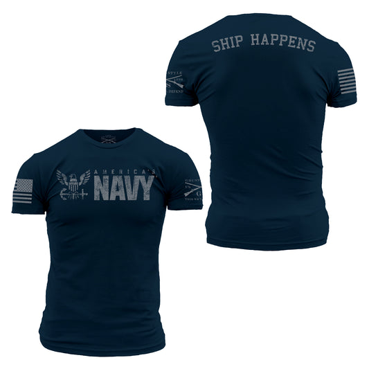 USN - Ship Happens 2.0 T-Shirt for Men  | Grunt Style 