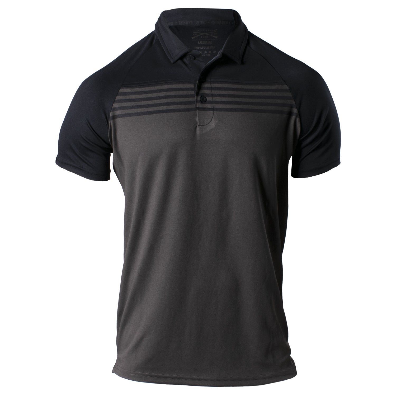 Chest Stripe Polo - Black Charcoal | Grunt Style 