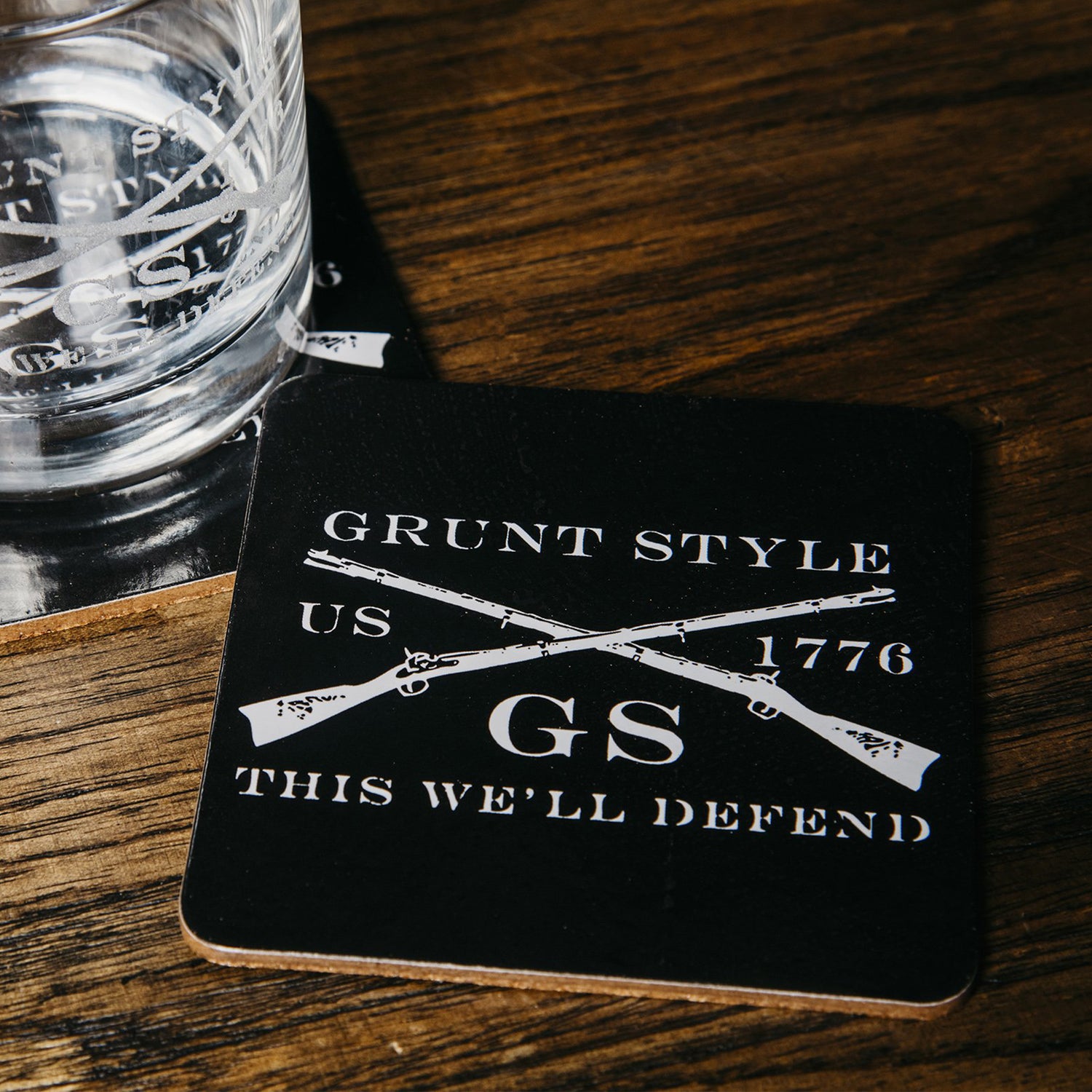 Grunt Style Full Logo Cork Coasters | Grunt Style 