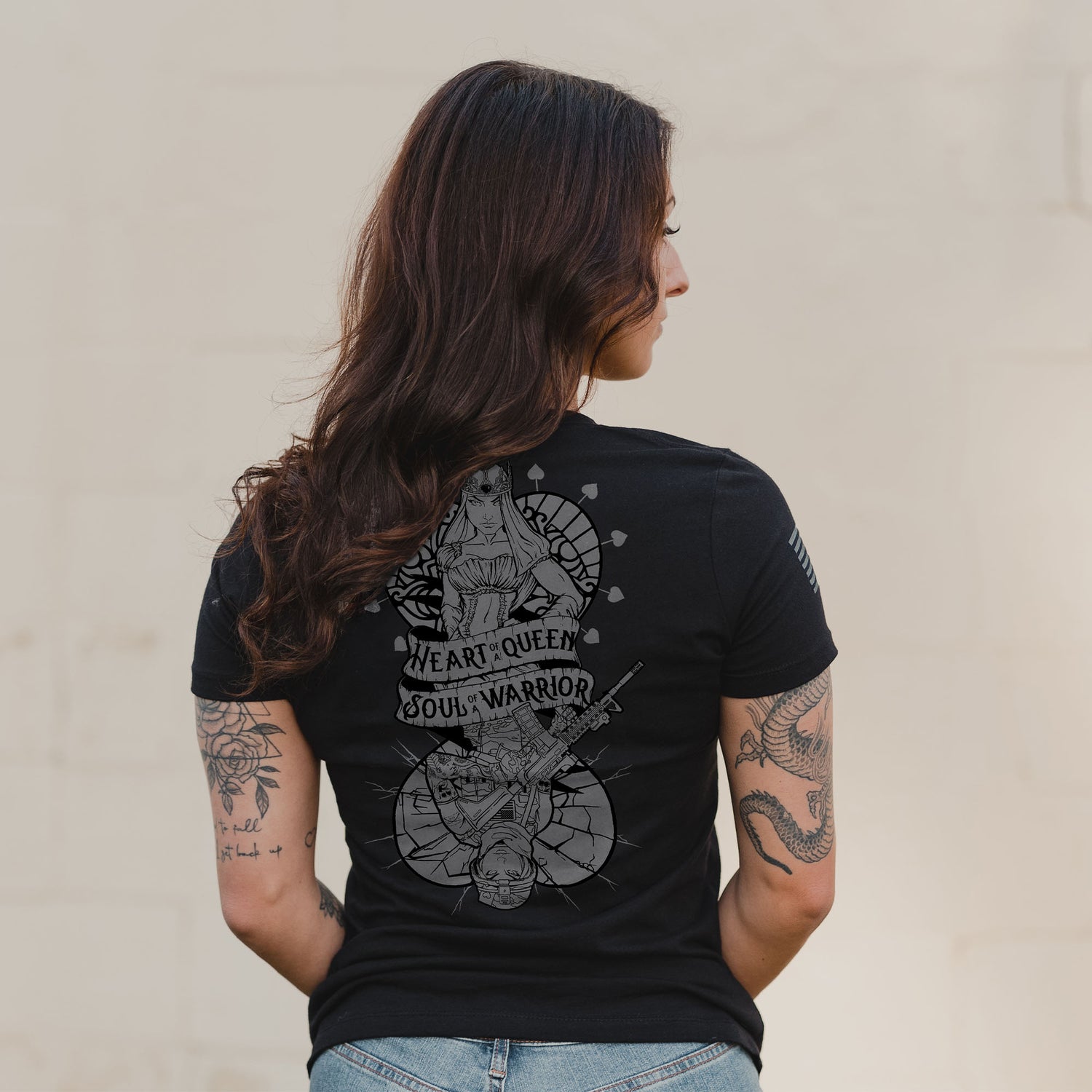Women's Heart and Soul of a Warrior Black Tee  | Grunt Style 