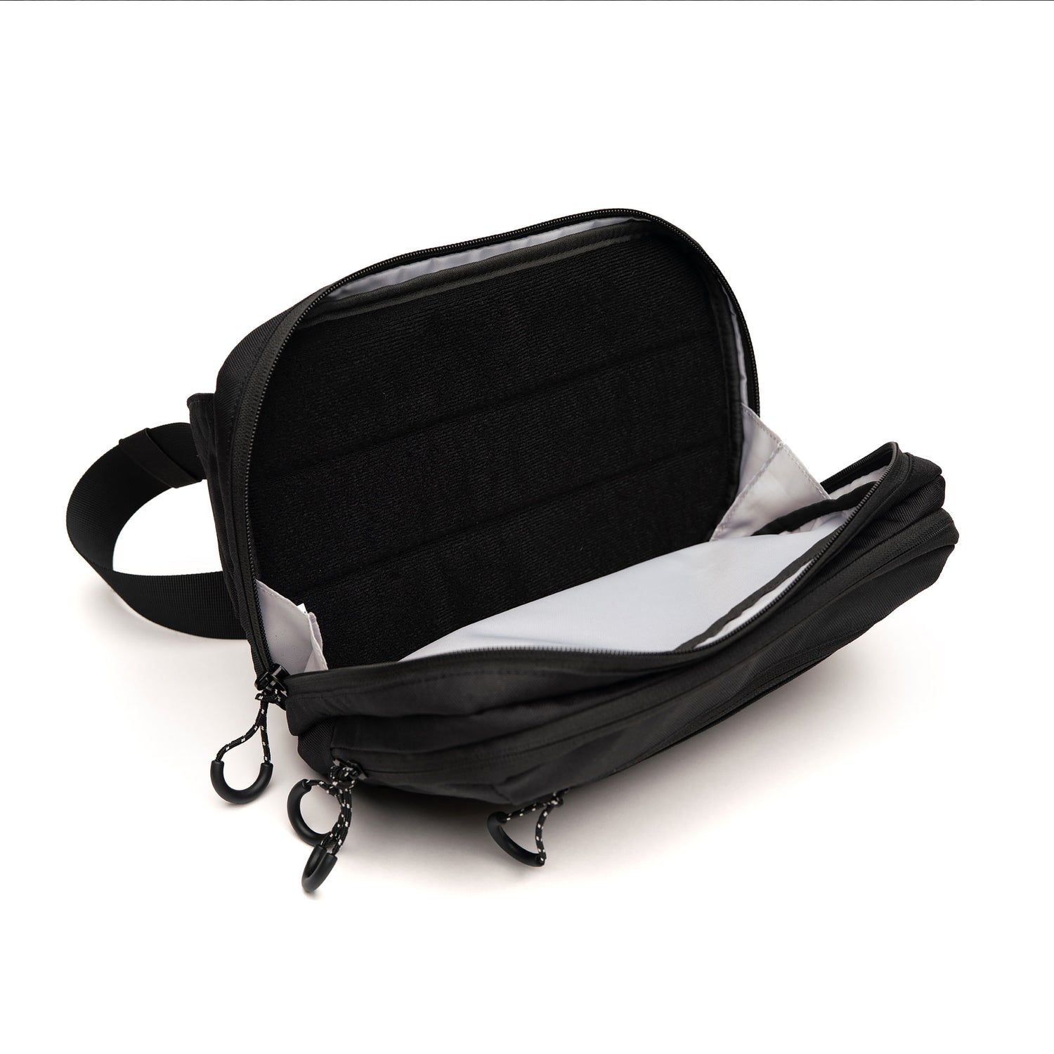 Wide mouth opening for easy access on the Grunt Style EDC Fanny Pack with an attachment surface that allows for concealing items